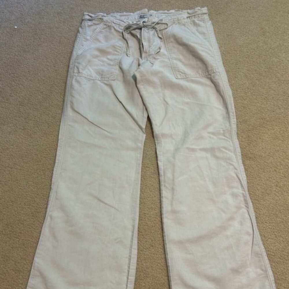 American Eagle Outfitters Women's Cotton-Linen Wide Leg Summer Pants